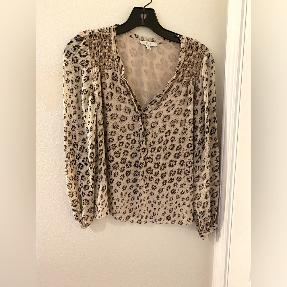 Joie Leopard Animal Print Blouse S